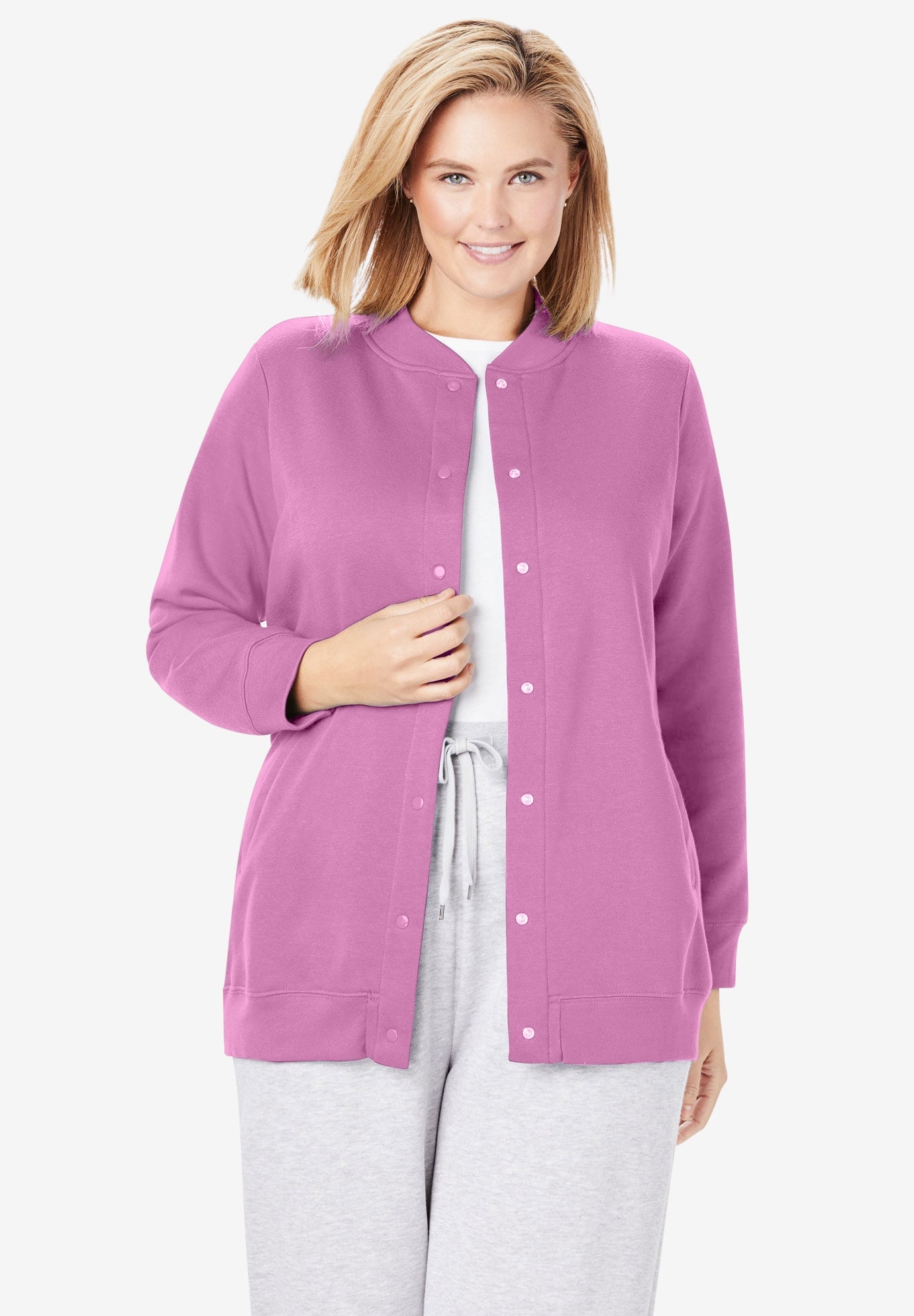 Fleece Baseball Jacket Fullbeauty Outlet