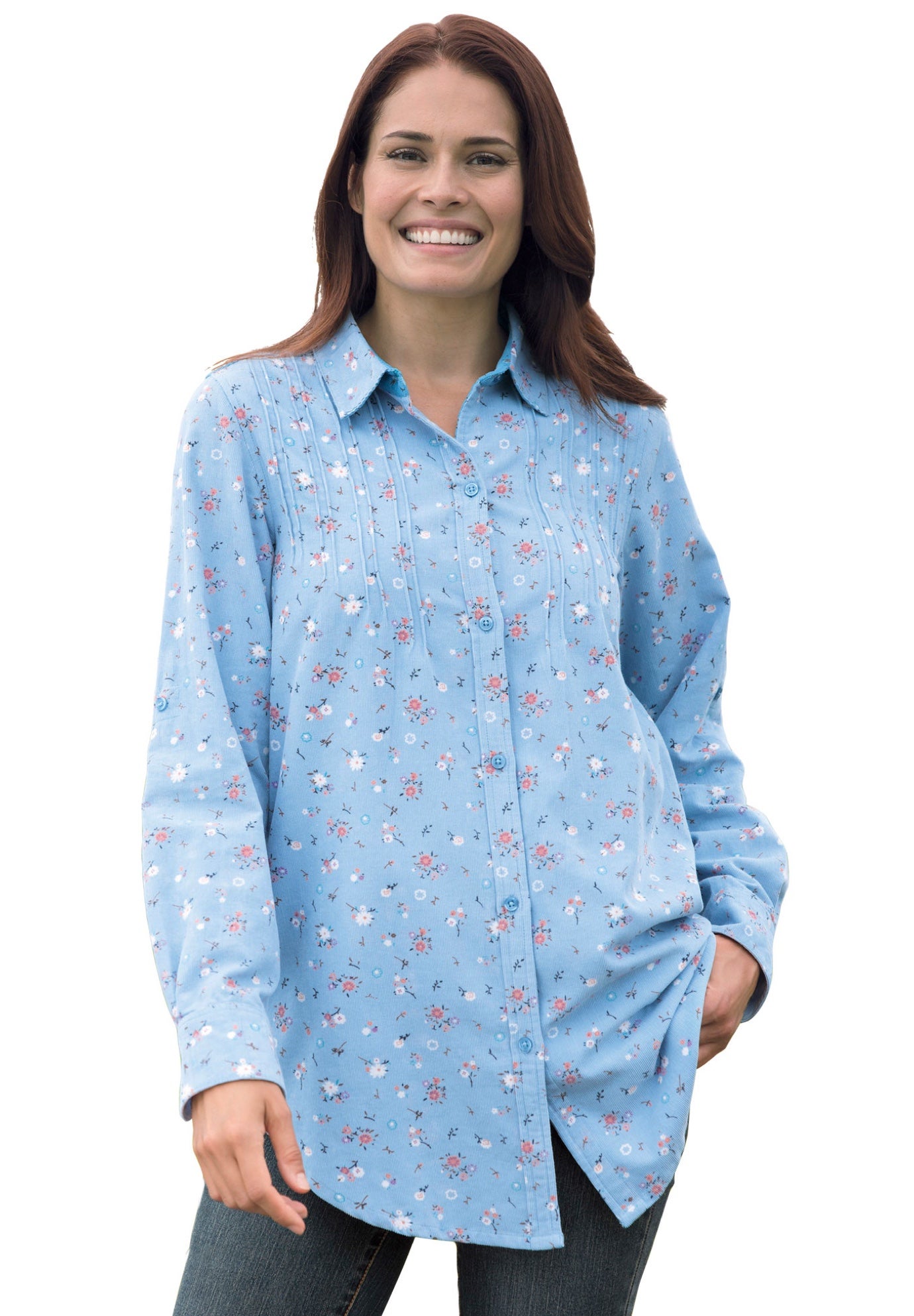 loose corduroy button down