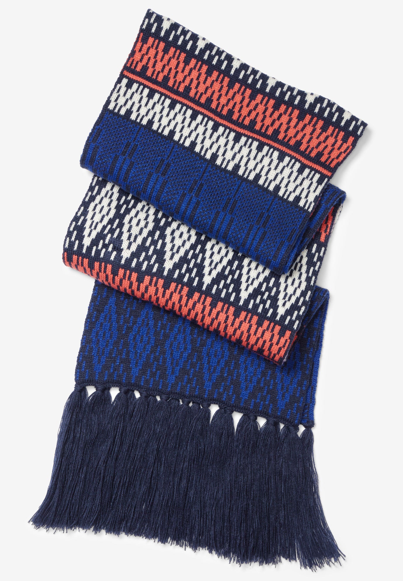 Fair Isle Knit Scarf| Plus Size Accessories | Full Beauty
