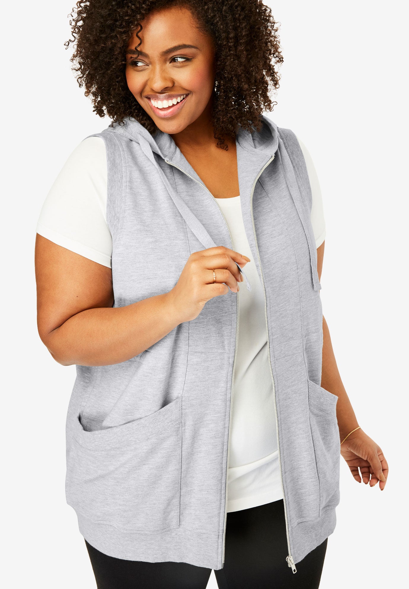 Hooded tunic vest Plus Size Sweatshirts & Hoodies Full Beauty