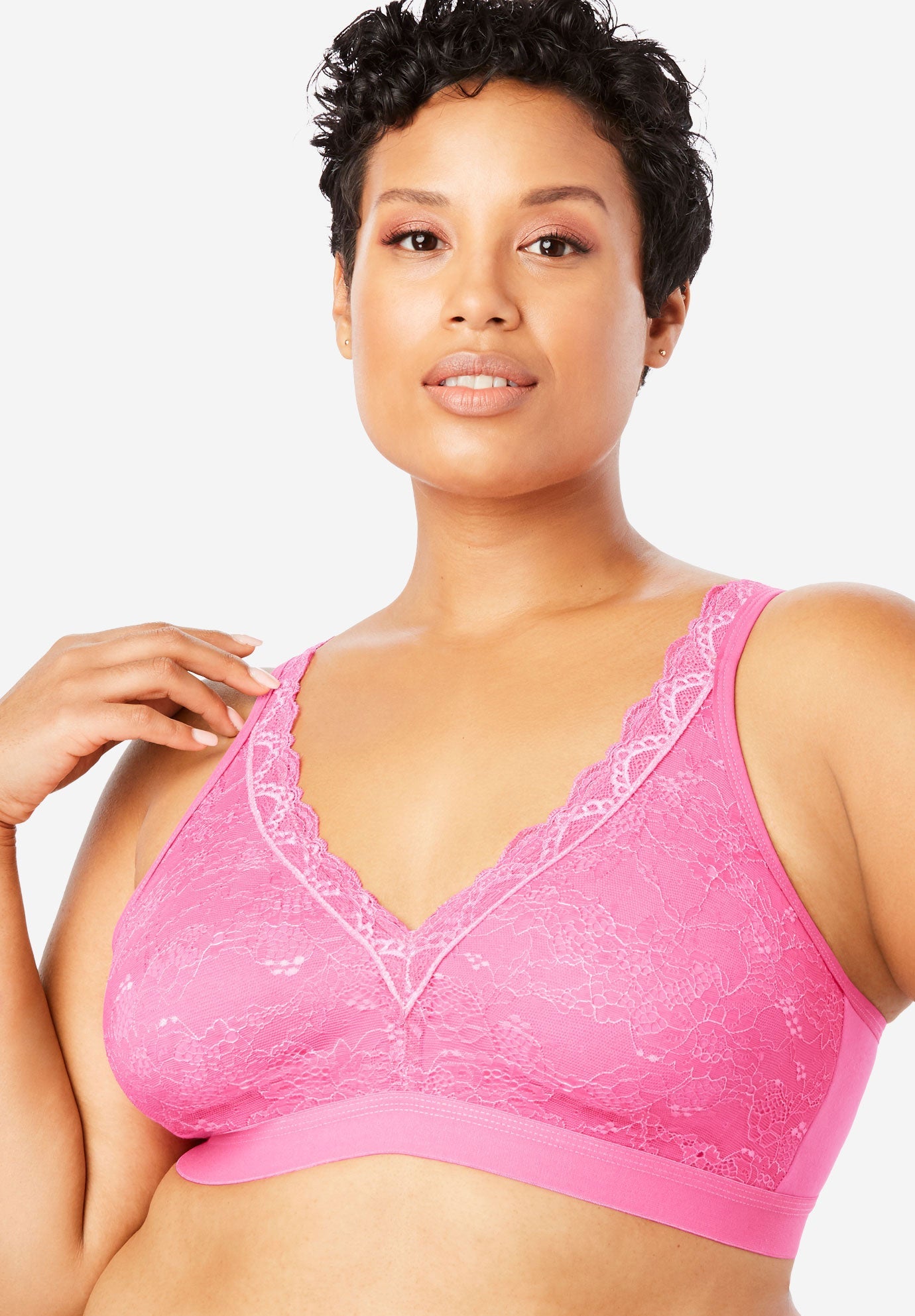 Lace Wireless Lounge Bra by Comfort Choice® Plus SizeIntimates