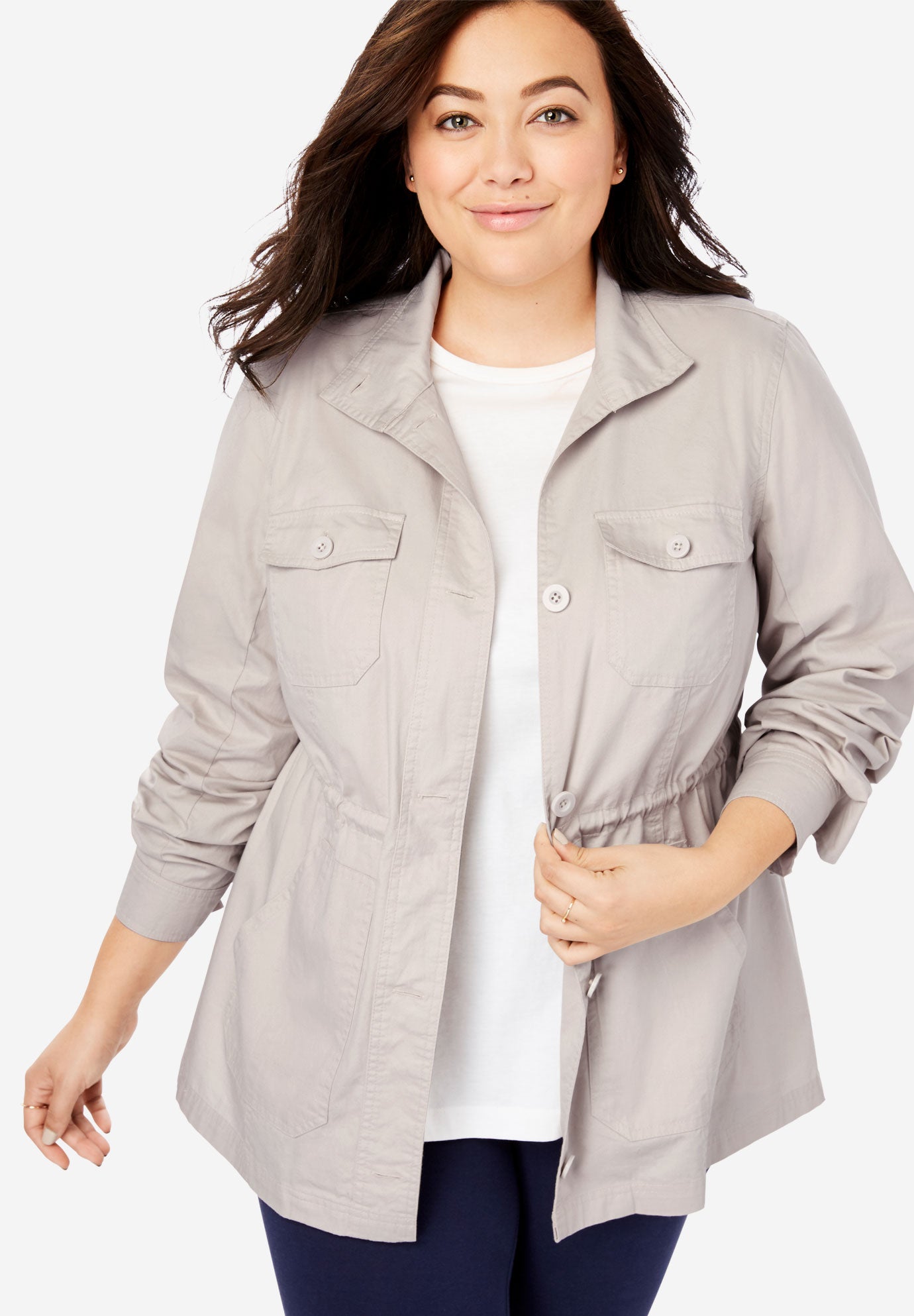 Sport Twill Utility Jacket Plus Size Jackets & Blazers Full Beauty