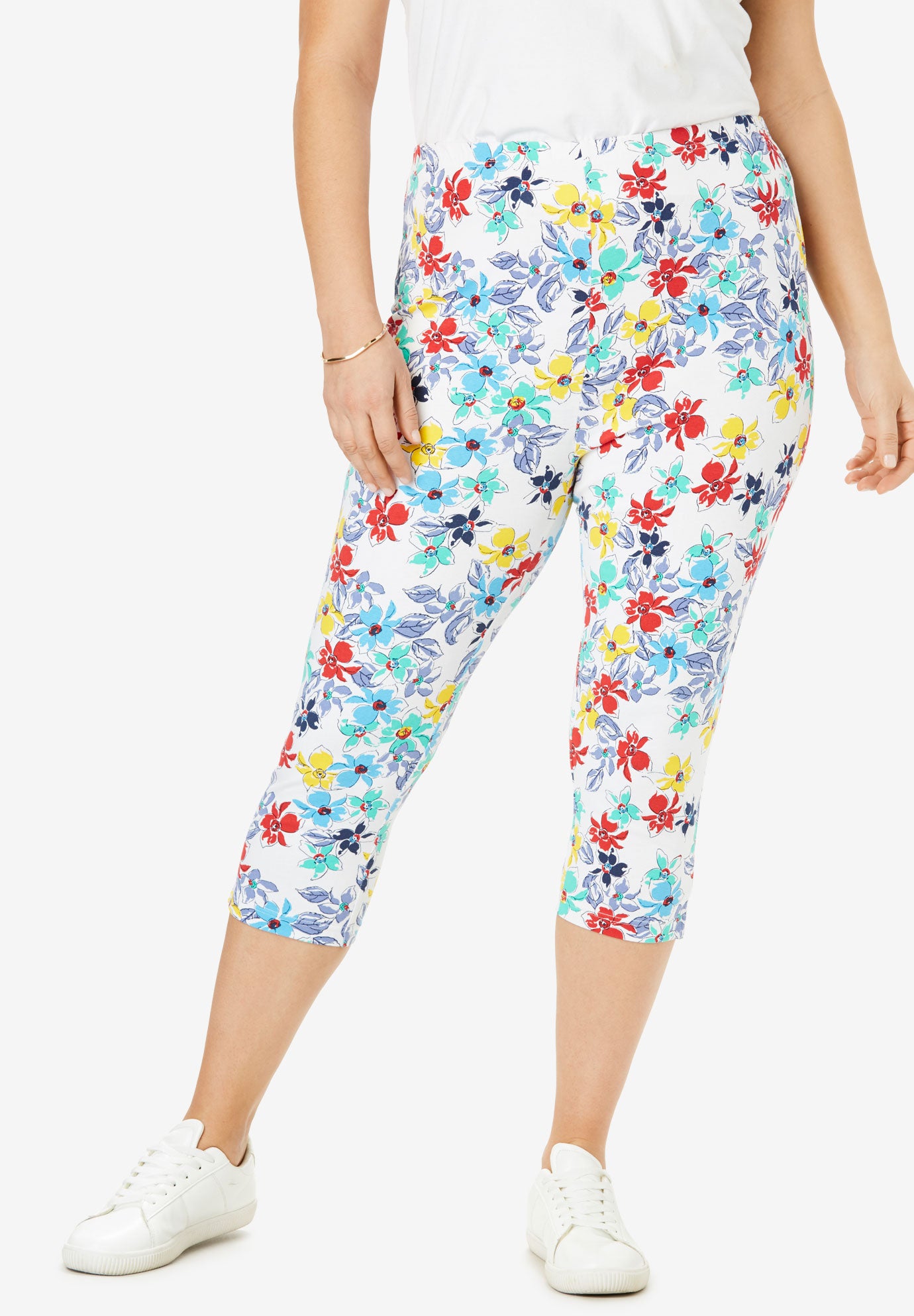 Download Stretch Cotton Printed Capri Legging | Plus Size Shorts ...