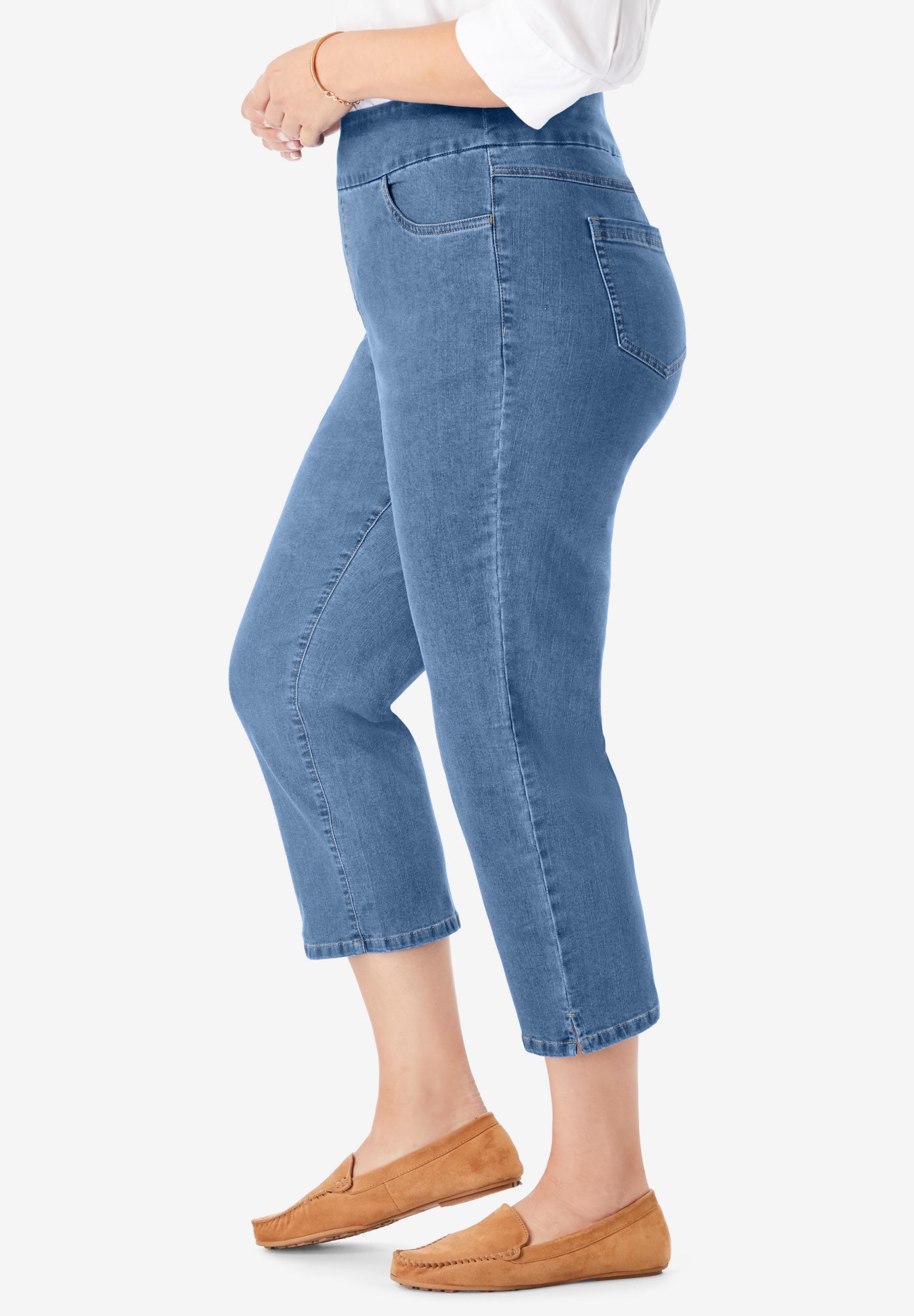 womens pull on capri jeans