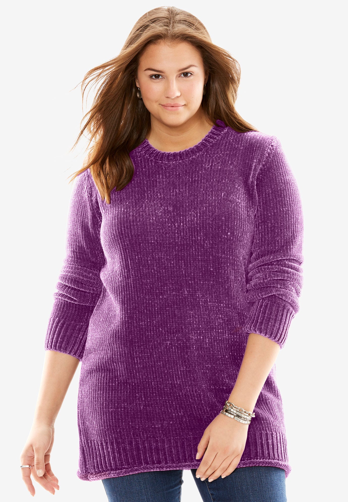 Chenille Crewneck Sweater| Plus Size Sweaters & Cardigans | Fullbeauty