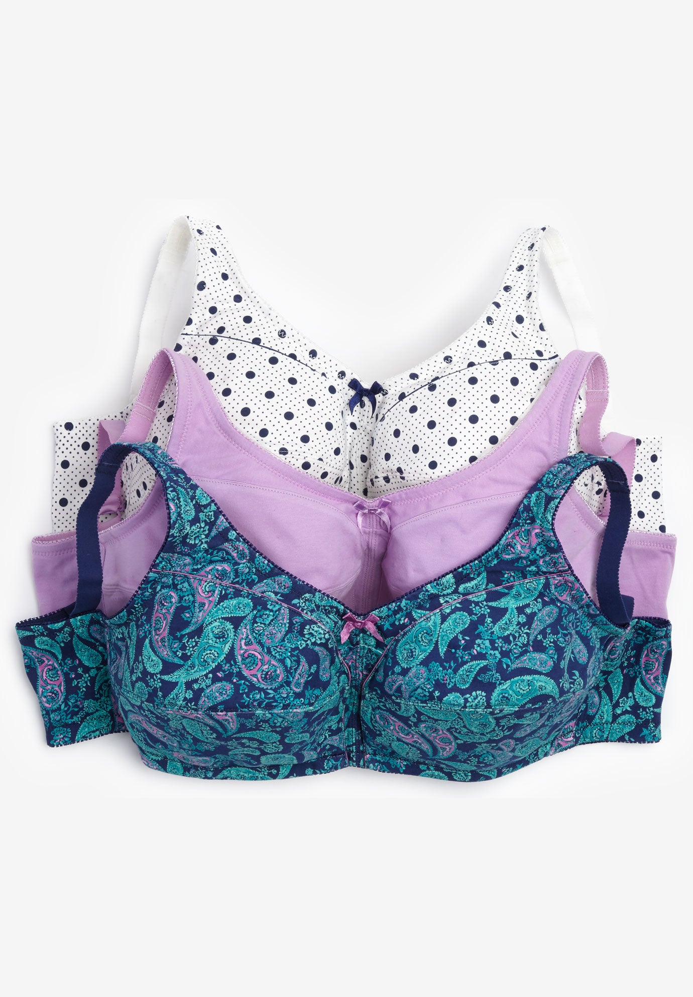 3-Pack Cotton Wireless Bra | Fullbeauty Outlet