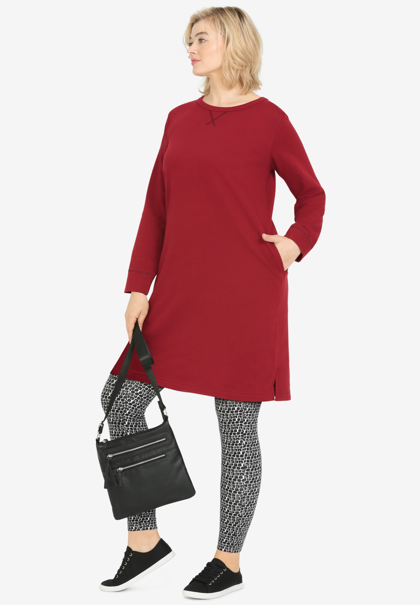 French Terry Tunic Dress, 