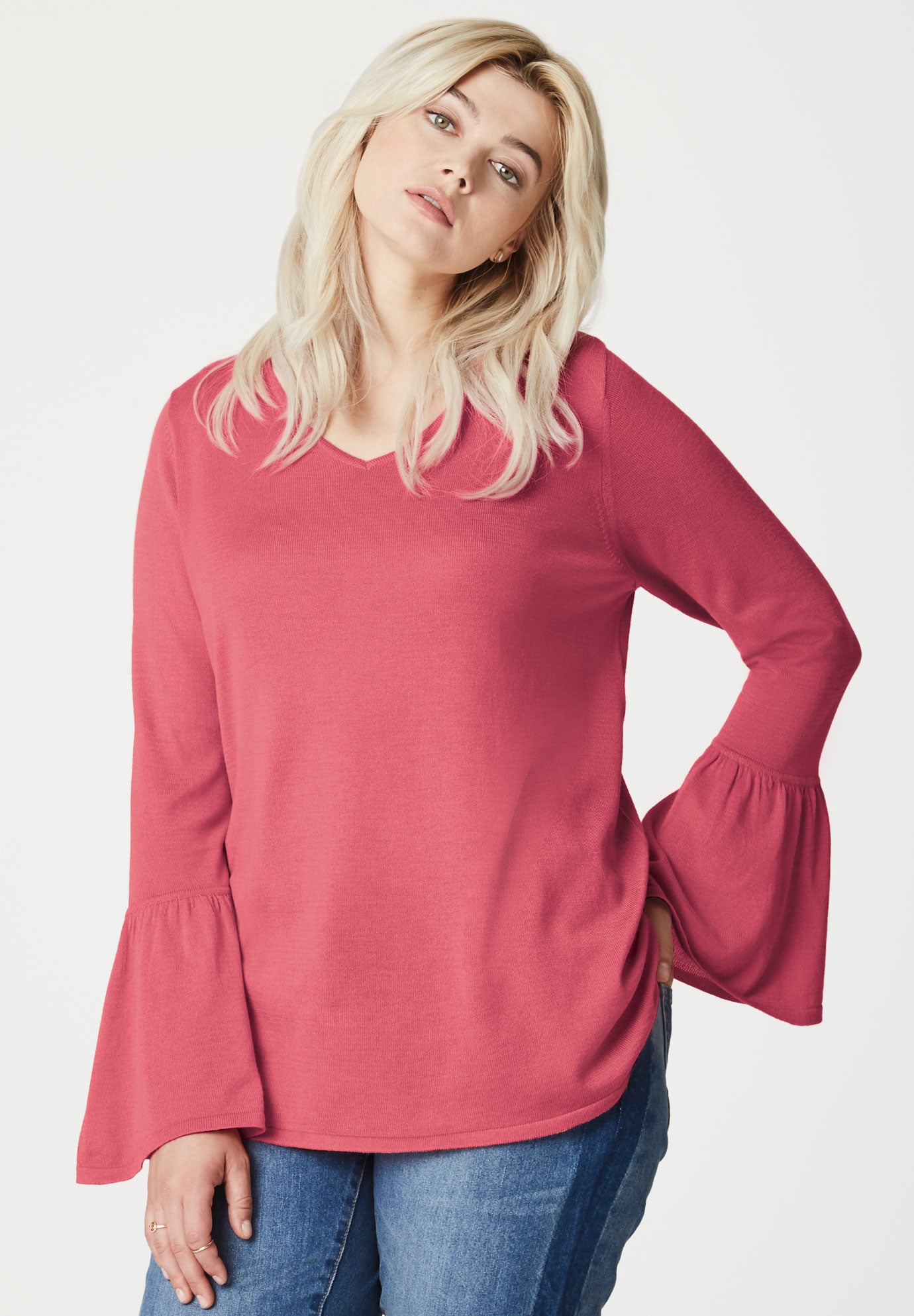 Bell Sleeve Sweater by ellosÂ®| Plus Size Sweaters | Fullbeauty