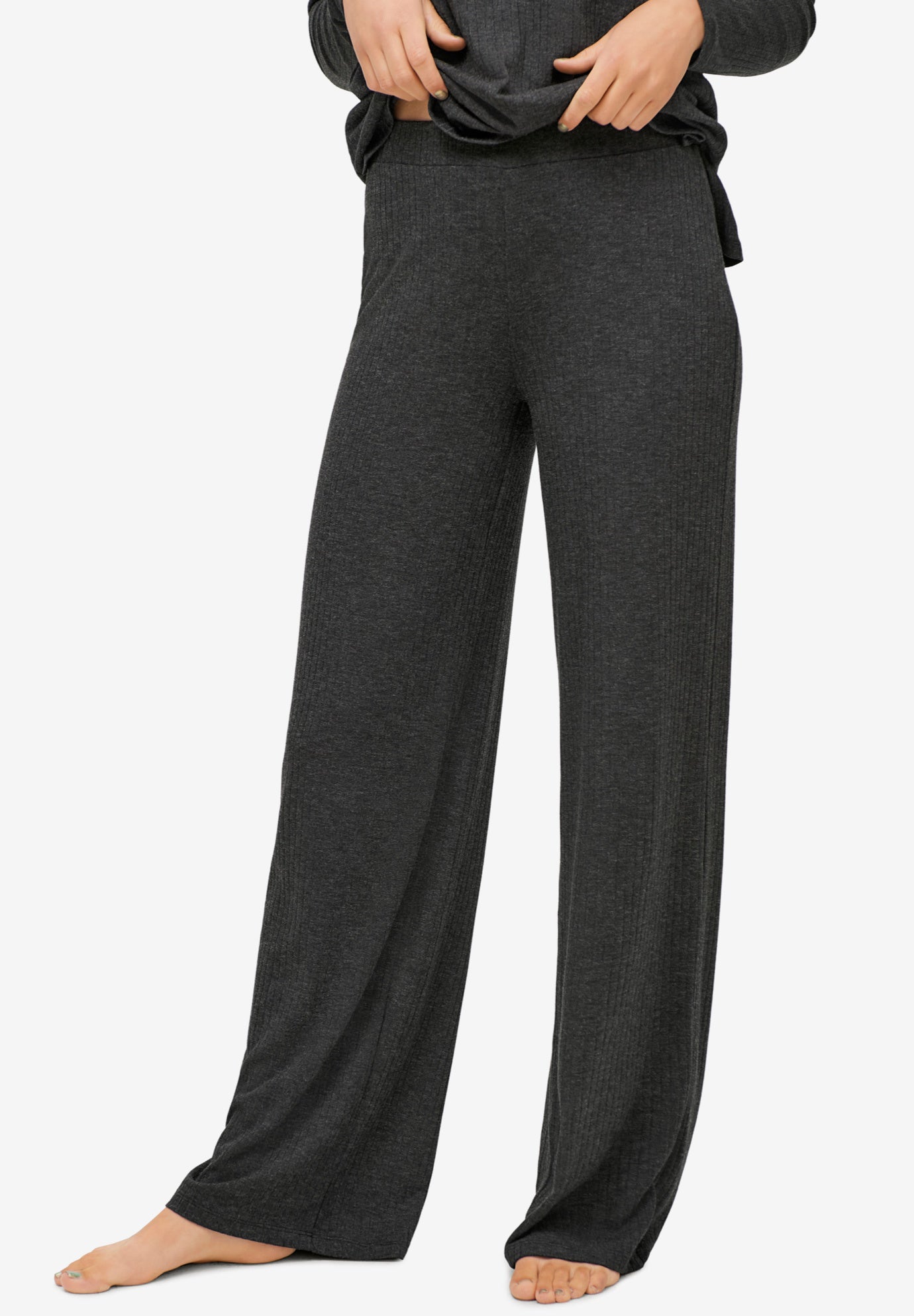 nike ribbed jersey wide leg pants