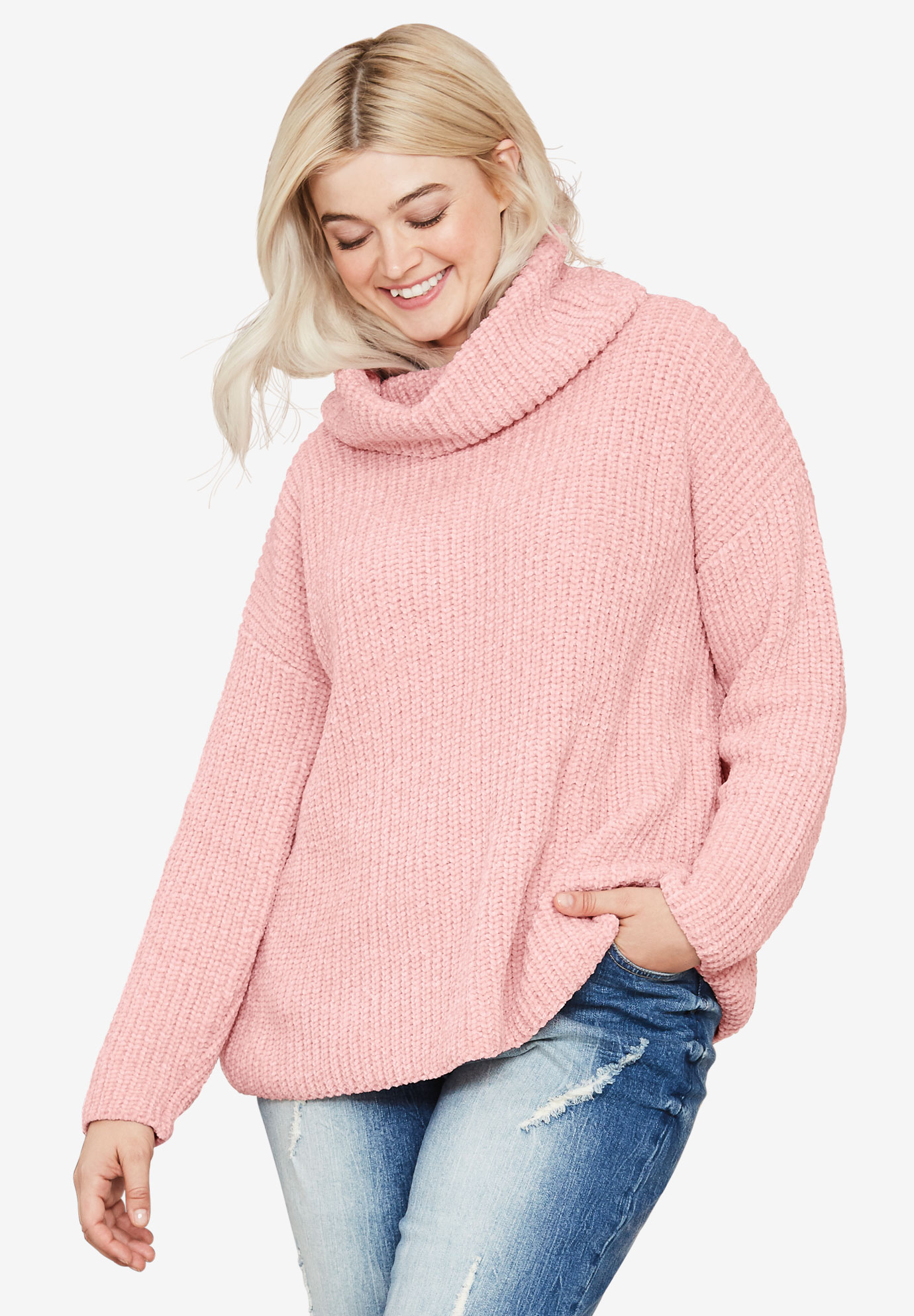 Chenille Turtleneck Sweater, 