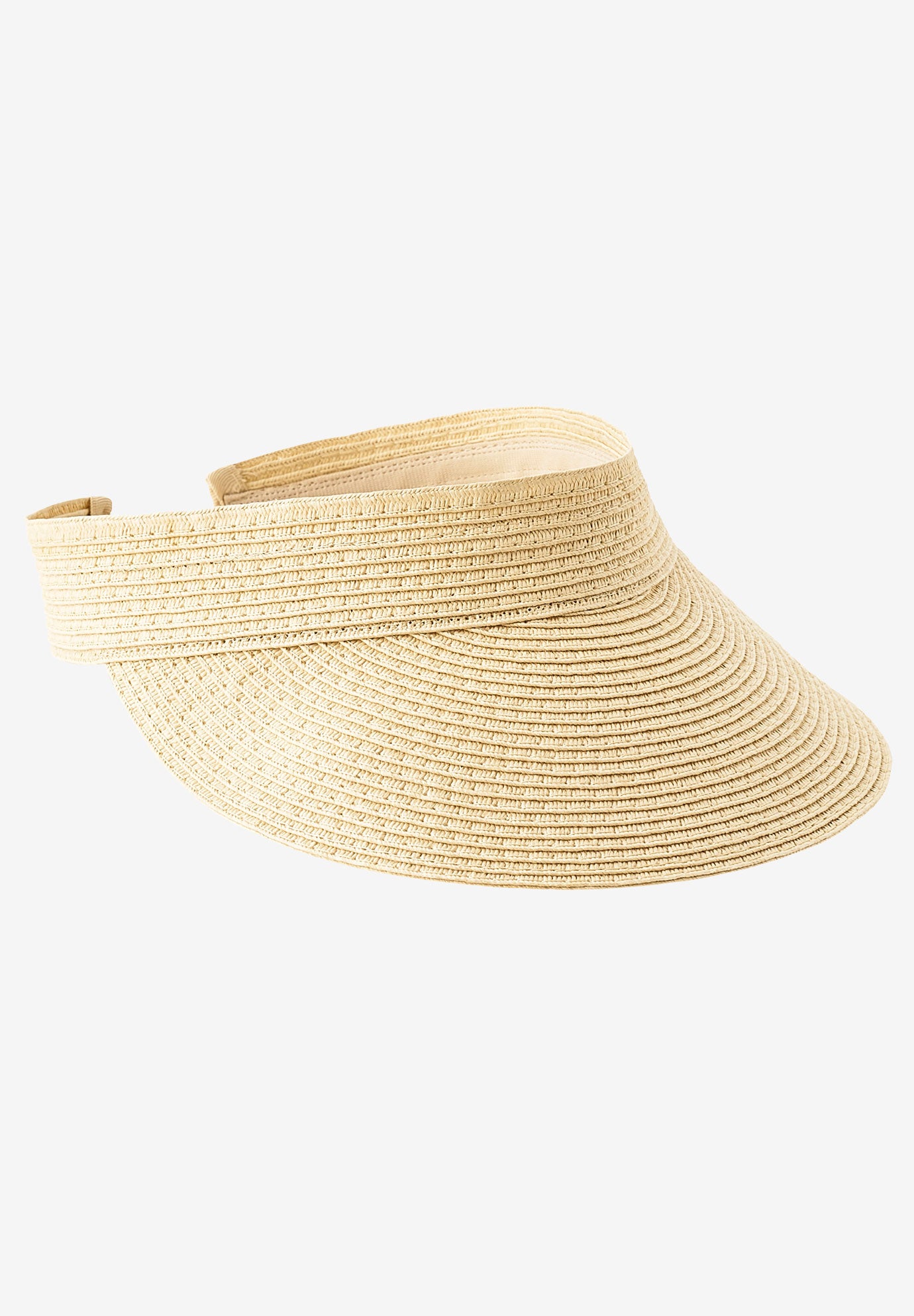 Straw Visor by ellos® Plus Size Hats Full Beauty