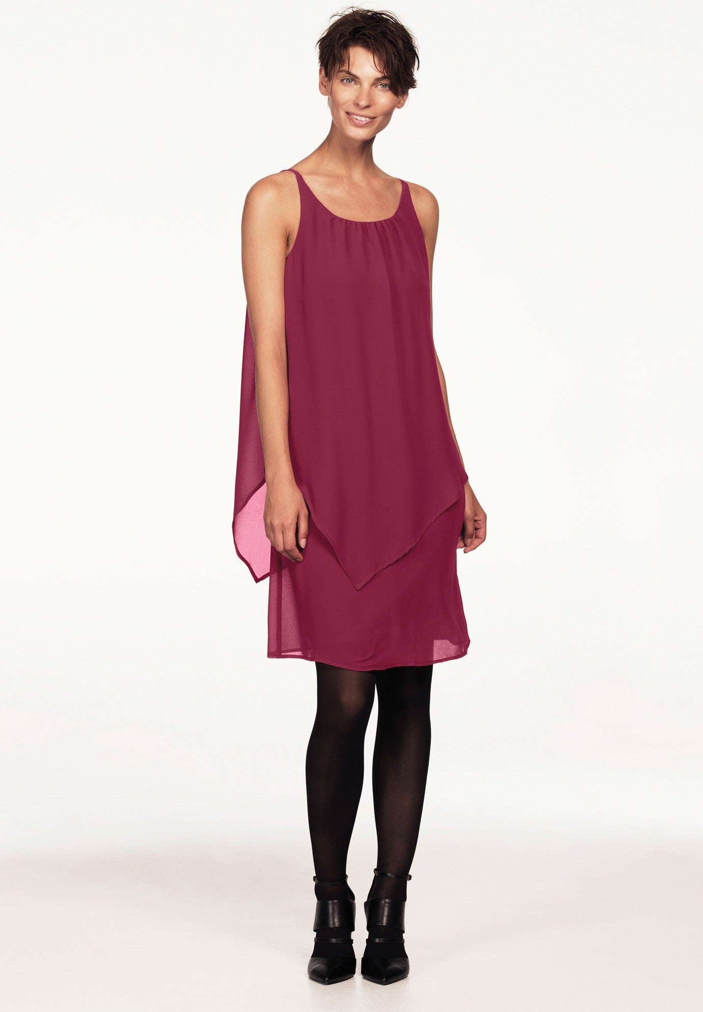 Sleeveless Sheer Overlay Dress by ellos® Fullbeauty Outlet