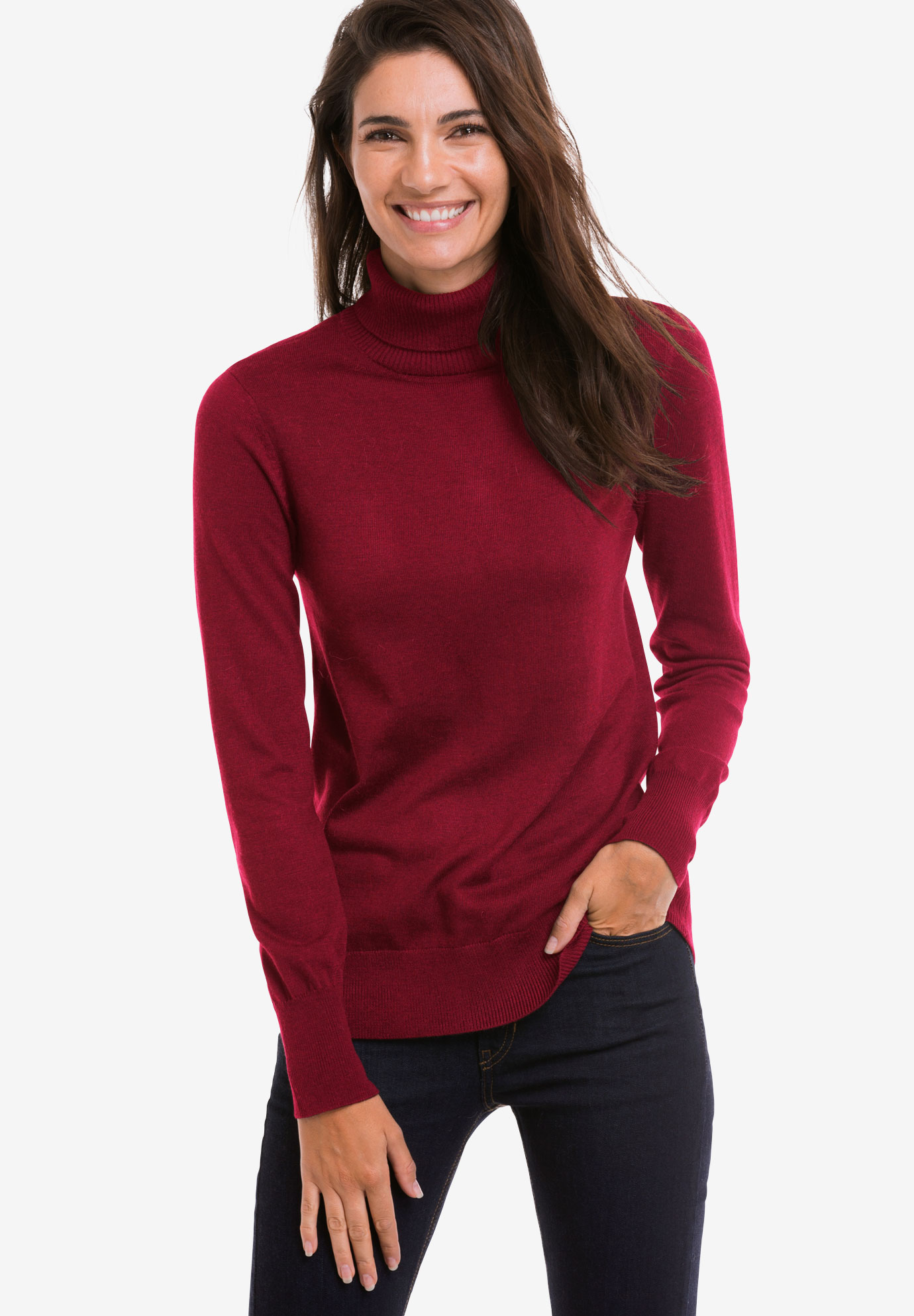  Turtleneck Sweater  by ellos  Plus Size Pullovers Full 