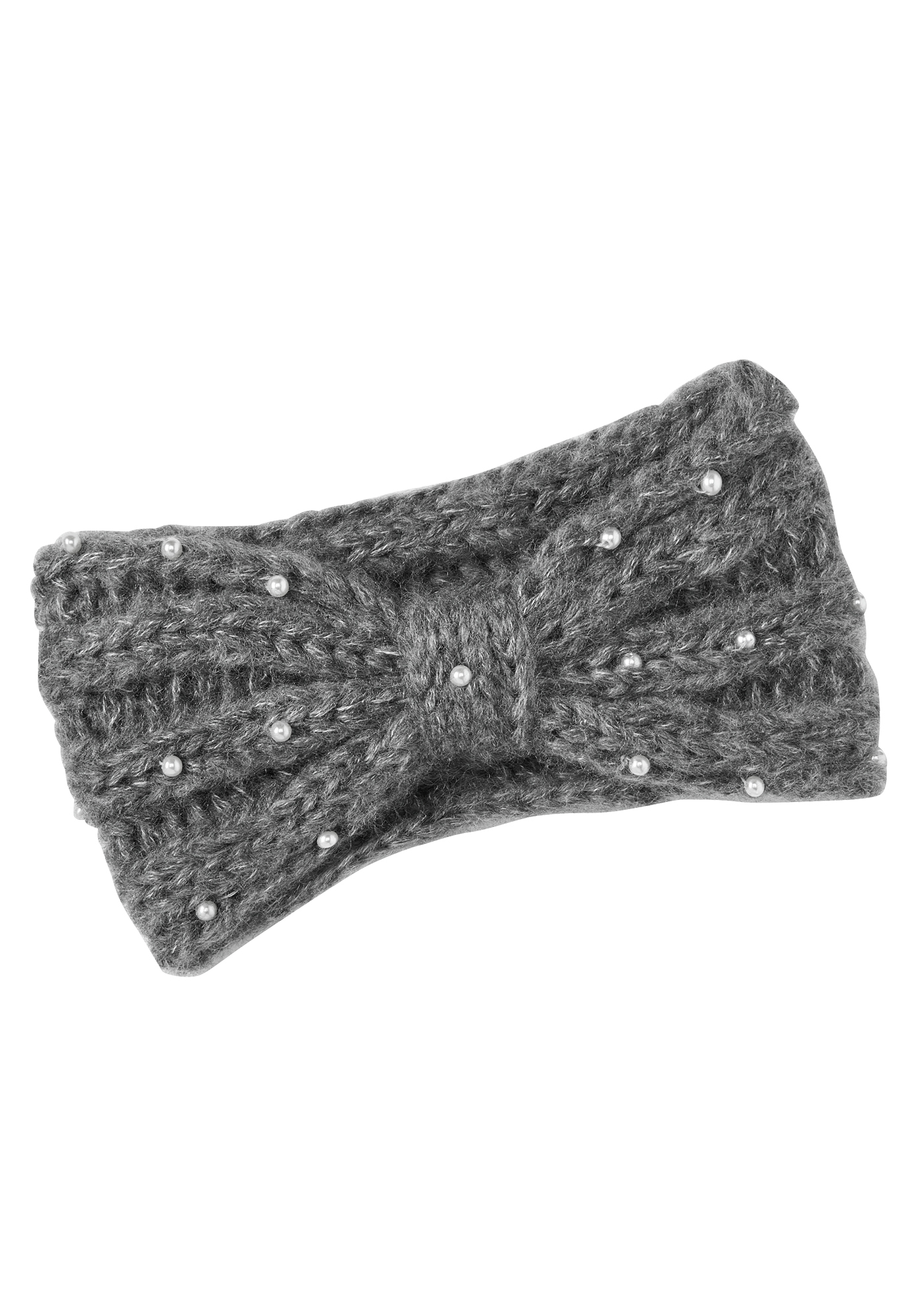 Cable Knit Pearl Trim Headband, 