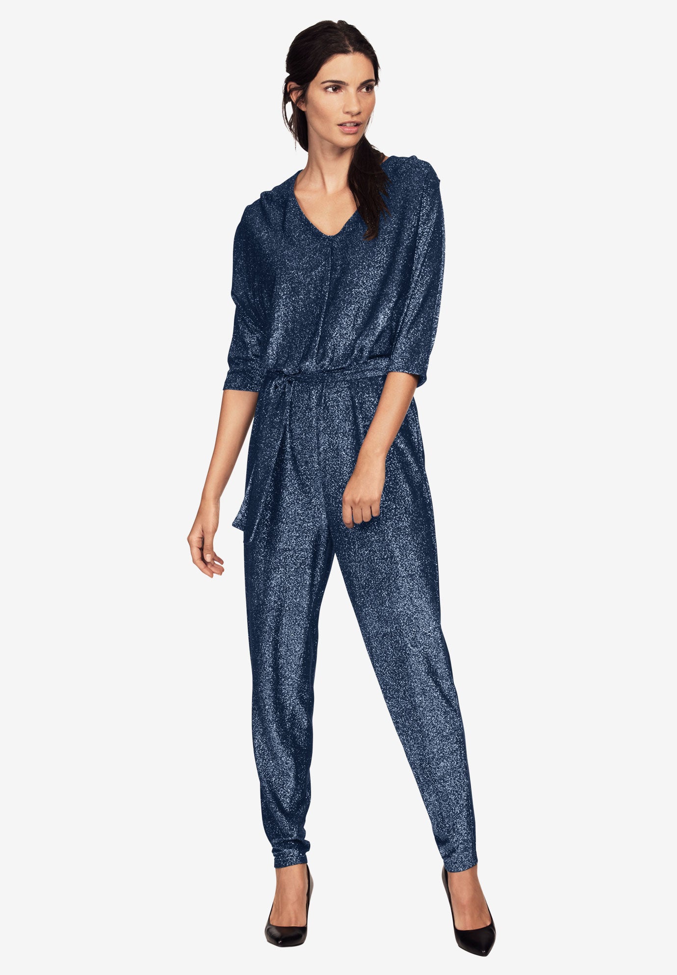 plus size glitter jumpsuit