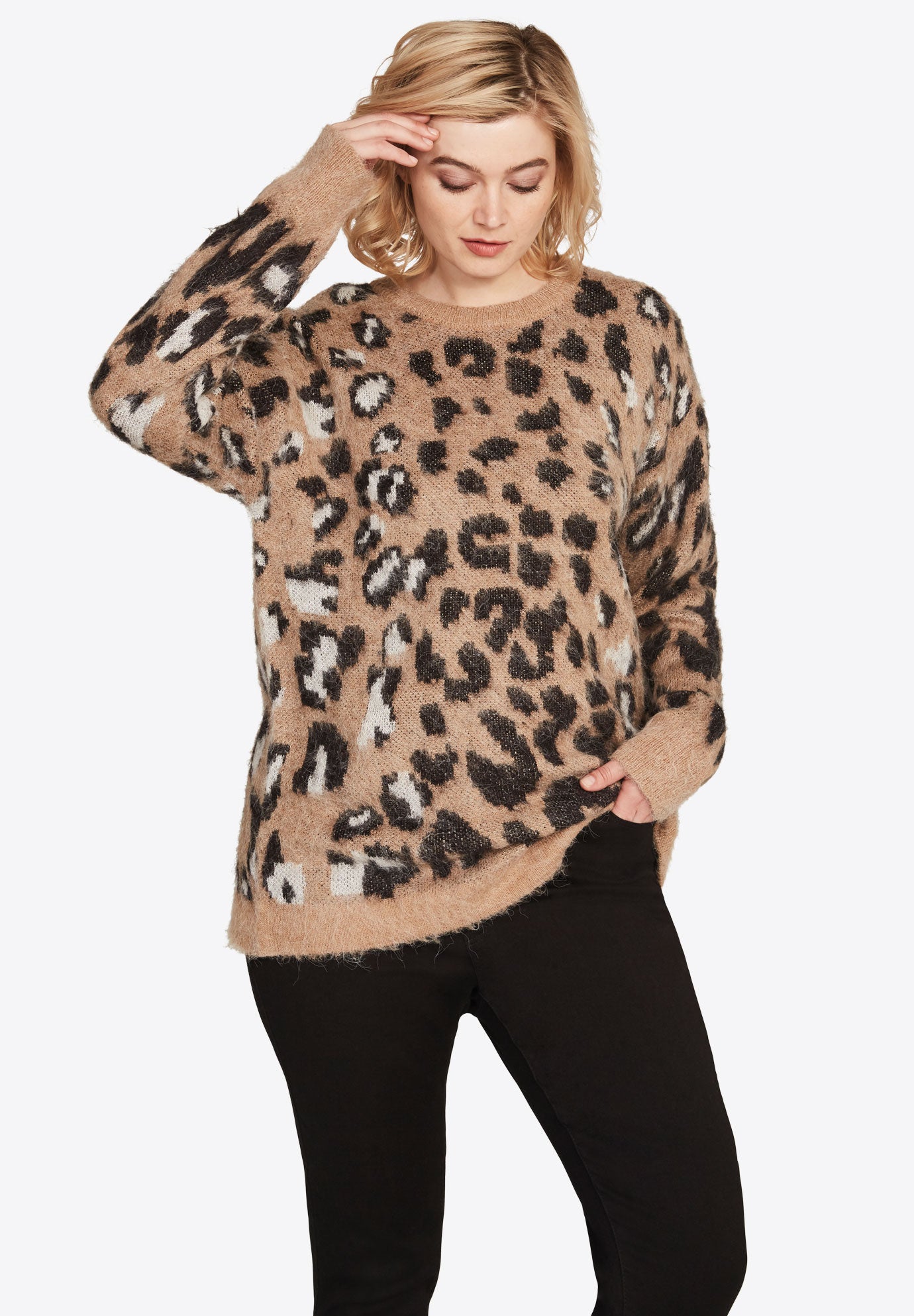macy s leopard sweater TGS A.A